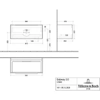 Villeroy & Boch Subway 3.0 Waschbeckenunterschrank, 1 Auszug, 973x429x478mm, C56901VE