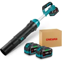 ONEVAN Akku-Gebläse Bürstenlos Turbogebläse 220 m/s Laubbläser Gebläse Mit 2x 4.5Ah Akku, Laubgebläse für Garten, Auto und Heimgebrauch