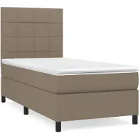Syfax Boxspringbett mit Matratze Taupe 80x200 cm Stoff