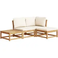 vidaXL 4-tlg. Garten-Lounge-Set mit Kissen Massivholz Akazie
