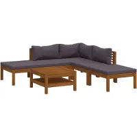 vidaXL 6-tlg. Garten-Lounge-Set mit Auflage Massivholz Akazie