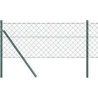 vidaXL Bodenmontierter Maschendrahtzaun 10 x 0,4 m Grün Netz