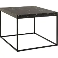 Ebuy24 Barossa Couchtisch 60cm Marmor Nachbildung schwarz.