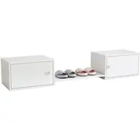 OKWISH Schuh-Kabinett 189x40x34 mit Doppeltüren, Stauraum, Schuhschrank, Flur, Schlafzimmer, modern, platzsparend, Weiß