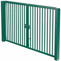 MR-Zaun Industrietor zweiflügelig mit Stabfüllung, grün, 10.000 mm x 2.000 mm