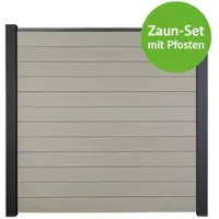 MR-Zaun Terra Komplettset mit Alu-Pfosten, Bi-Color Sand, 11,38 m