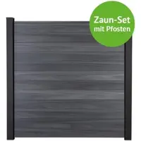MR-Zaun Terra Komplettset mit Alu-Pfosten, Steingrau co-ex., 13,26 m