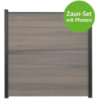 MR-Zaun Terra Komplettset mit Alu-Pfosten, Bi-Color co-ex., 18,90 m