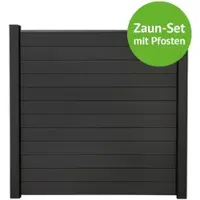 MR-Zaun Terra Komplettset mit Alu-Pfosten, Anthrazitgrau, 22,66 m