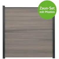 MR-Zaun Terra Komplettset mit Alu-Pfosten, Bi-Color co-ex., 20,78 m
