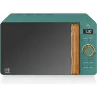 Swan Nordic Solo-Mikrowelle Digitale Mikrowelle 20 l Holzoptik weiß matt