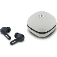 BMW Headphones Bluetooth TWS Leather Metal Logo ENC taupe