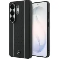 Mercedes Case Laurel Leaves Vertical Stripes MagSafe for Samsung Galaxy S26 Ultra black & white