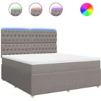 Syfax Boxspringbett mit Matratze Taupe 180x200 cm Stoff