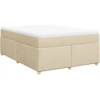 Syfax Boxspringbett mit Matratze Creme 140x190 cm Stoff