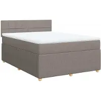 Syfax Boxspringbett mit Matratze Taupe 140x190 cm Stoff