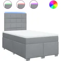 Syfax Boxspringbett mit Matratze Hellgrau 120x190 cm Stoff