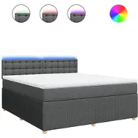 Syfax Boxspringbett mit Matratze Dunkelgrau 180x200 cm Stoff
