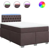 Syfax Boxspringbett mit Matratze Dunkelbraun 120x190 cm Stoff