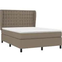 Syfax Boxspringbett mit Matratze Taupe 140x200 cm Stoff