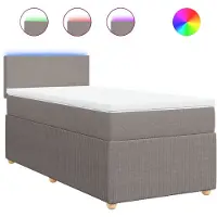 Syfax Boxspringbett mit Matratze Taupe 80x200 cm Stoff