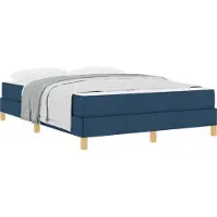 Syfax Boxspringbett mit Matratze Blau 140 x 190 cm Stoff