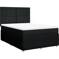 Syfax Boxspringbett mit Matratze Schwarz 140x190 cm Stoff