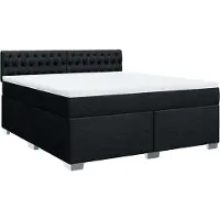 Syfax Boxspringbett mit Matratze Schwarz 180x200 cm Stoff
