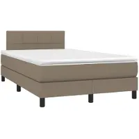 vidaXL Stabli Möbel Bettrahmen inkl. Lattenrost - Boxspringbett mit Matratze Taupe 120x190 cm Stoff - Klassische Betten CC4186638 4parcel