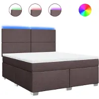 Syfax Boxspringbett mit Matratze Dunkelbraun 180x200 cm Stoff