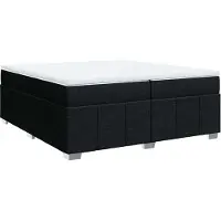 Syfax Boxspringbett mit Matratze Schwarz 200x200 cm Stoff