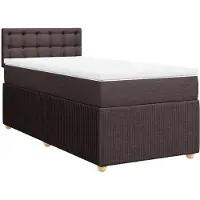 Syfax Boxspringbett mit Matratze Dunkelbraun 90x200 cm Stoff