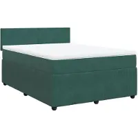 Syfax Boxspringbett mit Matratze Dunkelgrün 140x200 cm Samt