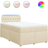 Syfax Boxspringbett mit Matratze Creme 120x200 cm Stoff