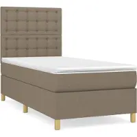 Syfax Boxspringbett mit Matratze Taupe 90x200 cm Stoff