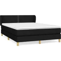 Syfax Boxspringbett mit Matratze Schwarz 140x200 cm Stoff
