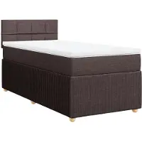 Syfax Boxspringbett mit Matratze Dunkelbraun 80x200 cm Stoff