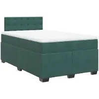 Syfax Boxspringbett mit Matratze Dunkelgrün 120x190 cm Samt