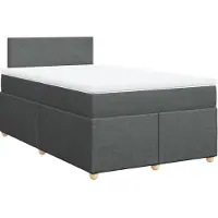 Syfax Boxspringbett mit Matratze Dunkelgrau 120x200 cm Stoff