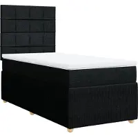 Syfax Boxspringbett mit Matratze Schwarz 90x200 cm Stoff