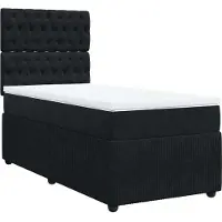 Syfax Boxspringbett mit Matratze Schwarz 90x190 cm Samt