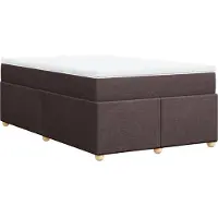 Syfax Boxspringbett mit Matratze Dunkelbraun 120x190 cm Stoff