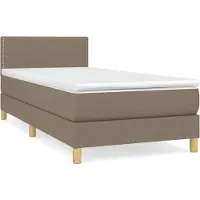 Syfax Boxspringbett mit Matratze Taupe 90x200 cm Stoff