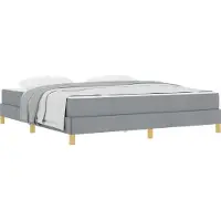Syfax Boxspringbett mit Matratze Hellgrau 180 x 200 cm Stoff