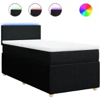 Syfax Boxspringbett mit Matratze Schwarz 80x200 cm Stoff