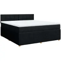 Syfax Boxspringbett mit Matratze Schwarz 180x200 cm Stoff