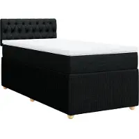 Syfax Boxspringbett mit Matratze Schwarz 80x200 cm Stoff