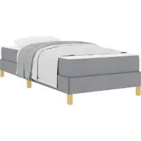 vidaXL Boxspringbett mit Matratze Hellgrau 90 x 200 cm Stoff
