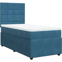 Syfax Boxspringbett mit Matratze Dunkelblau 90x190 cm Samt