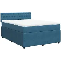 Syfax Boxspringbett mit Matratze Blau 140x200 cm Samt